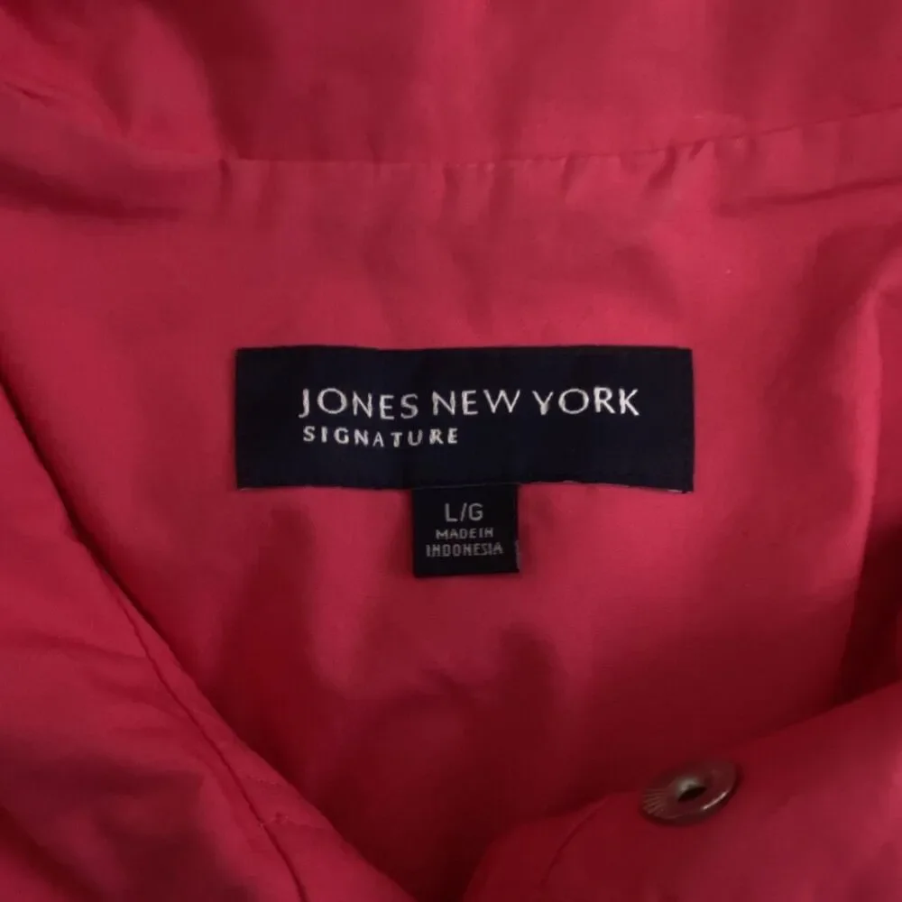 Jones New York Signature Women’s Pink Utility Jacket Cotton Size L - Picture 2 of 13